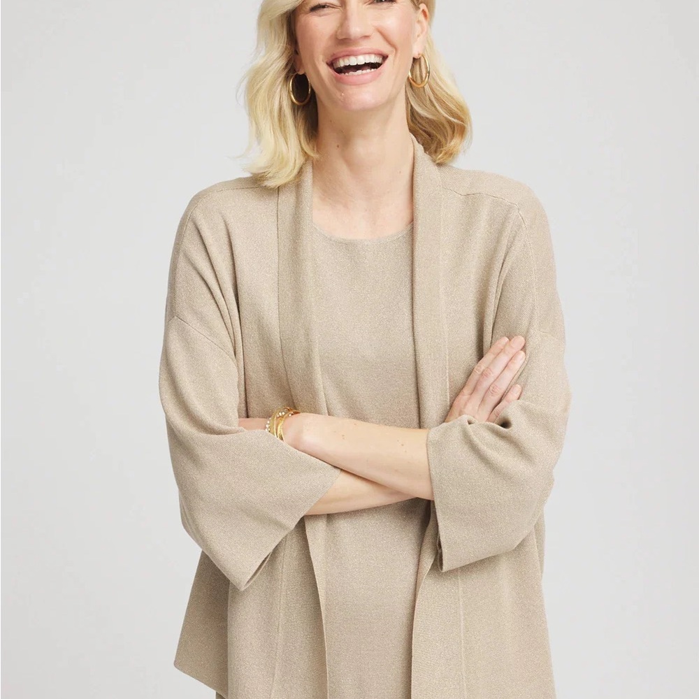 Chico's Travelers™ Collection Metallic Knit Cardigan